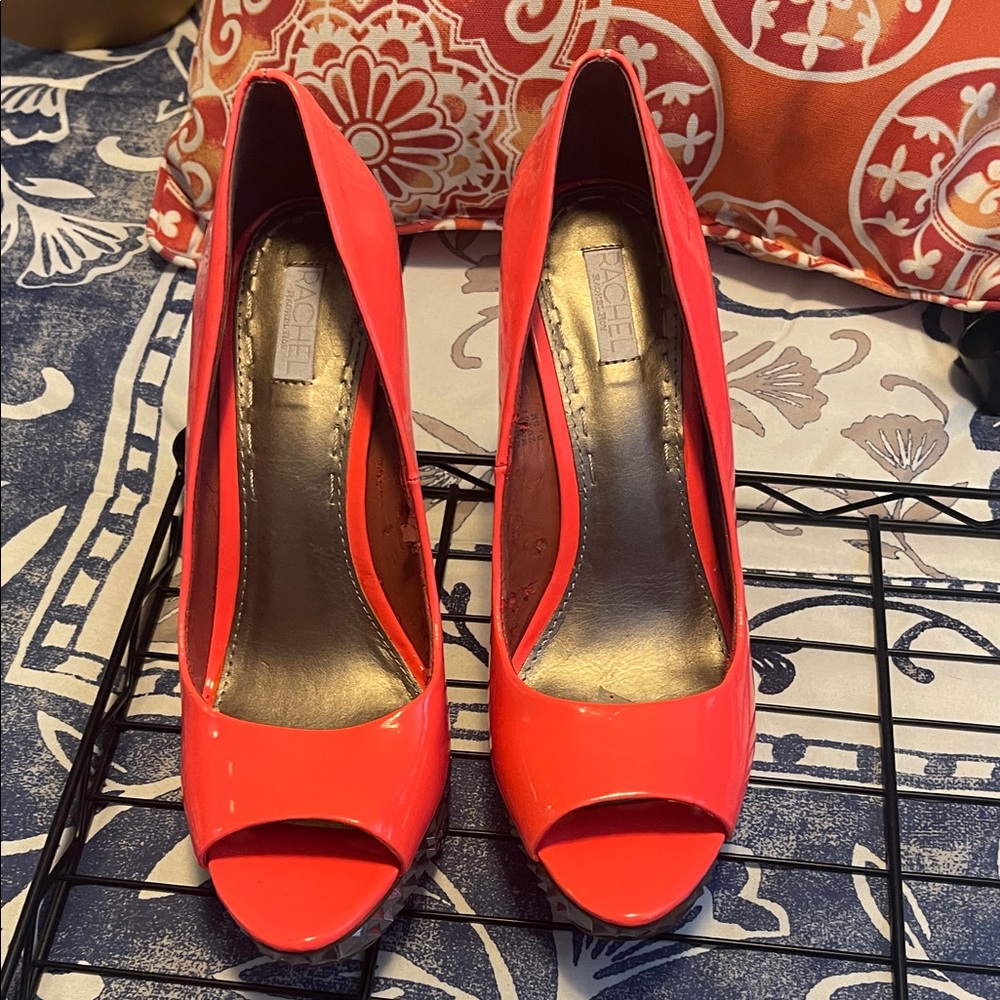 Rachel Roy Women's Peep Toe Heels - Vibrant Coral